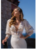 Puff Sleeves Beaded Fabulous Bling-bling Wedding Dress